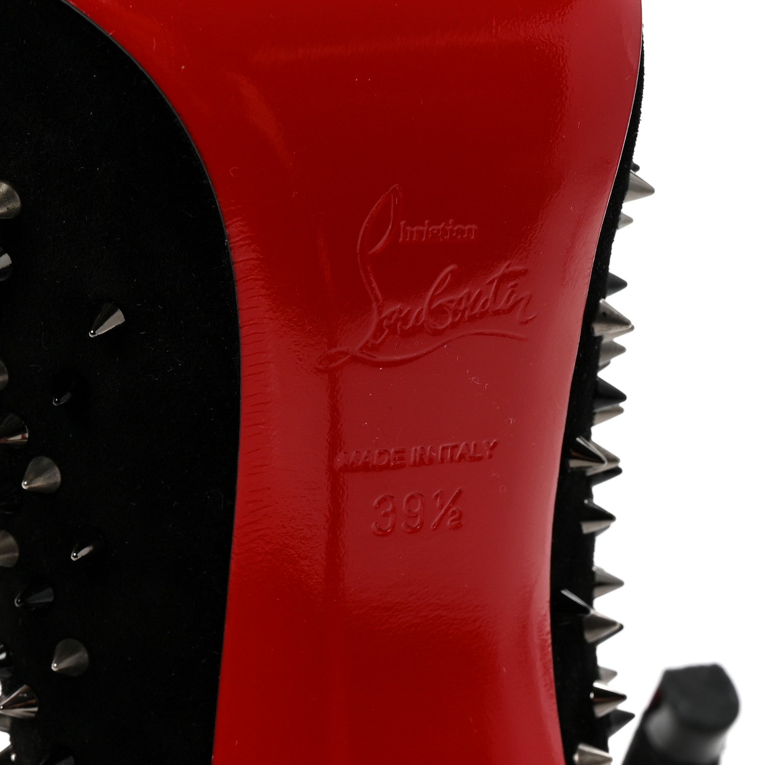 Christian Louboutin Veau Velours Studded Escarpic 100 Pumps 39.5 Black 7 of 9