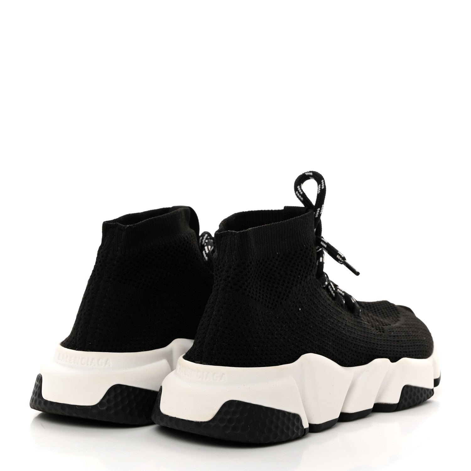 Balenciaga Knit Womens Speed Lace Up Sneakers 37 Black 4 of 7