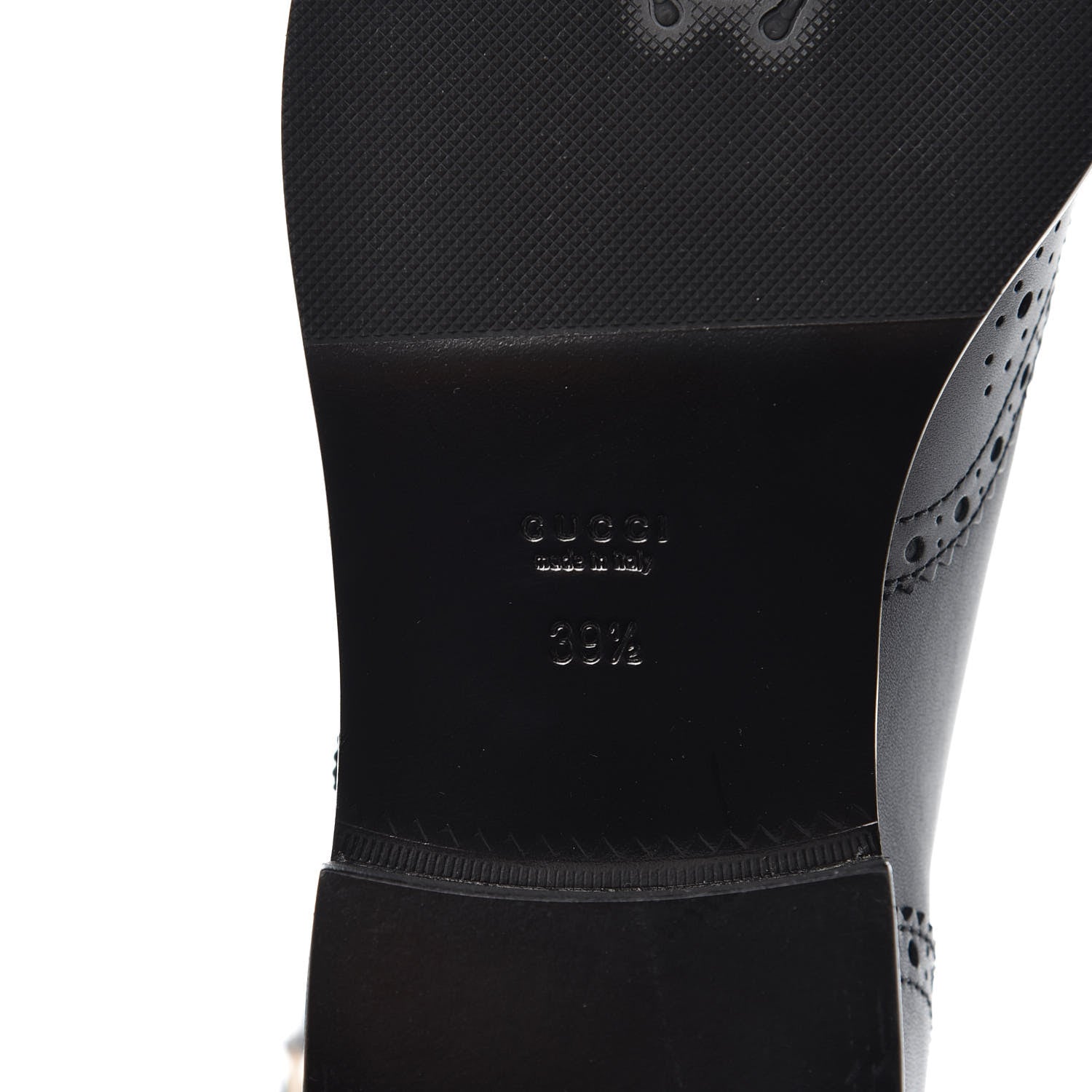 Gucci Calfskin Queercore Brogue Knee High Boots 39.5 Black 6 of 9