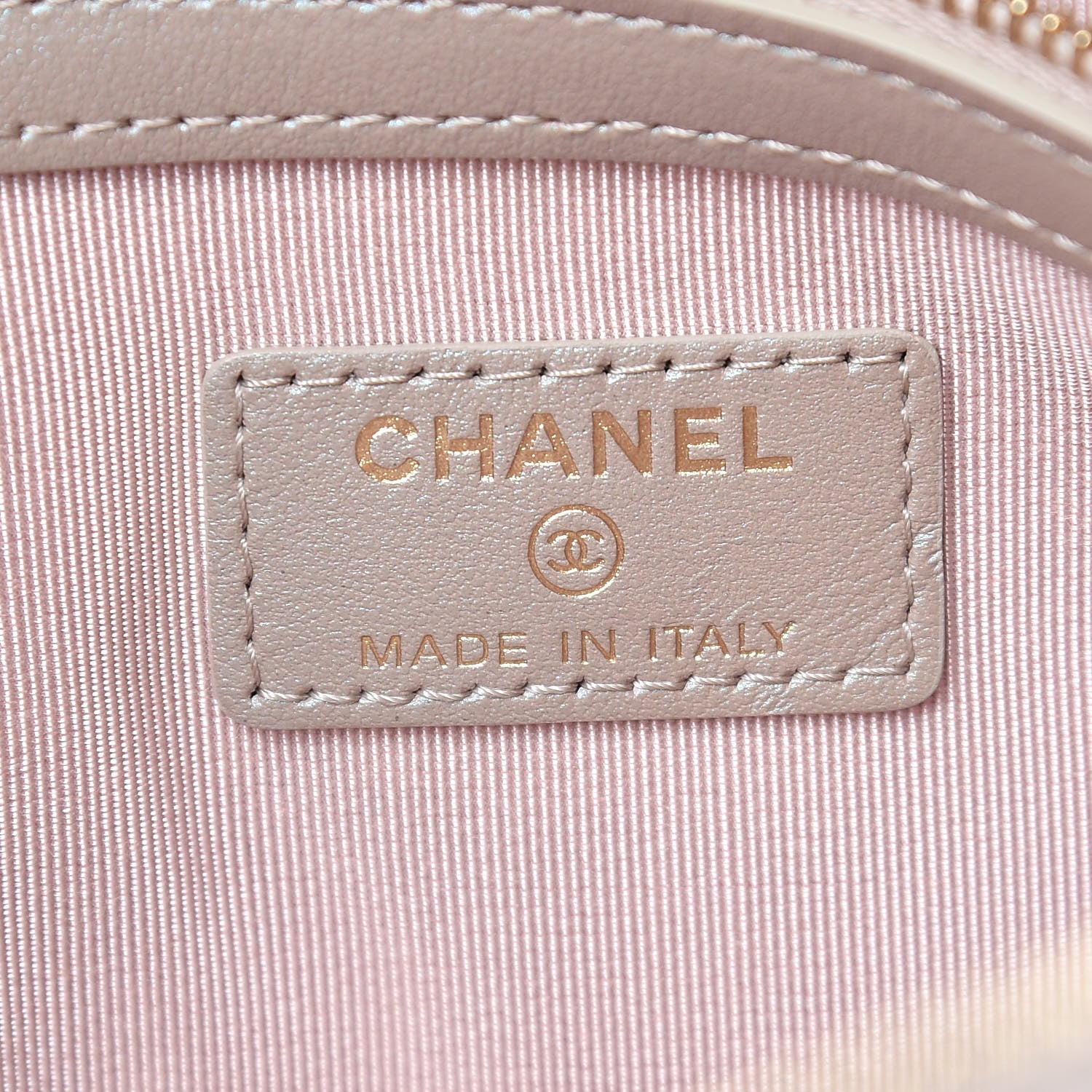 Chanel Iridescent Caviar Quilted Medium Cosmetic Case Beige 6 of 8
