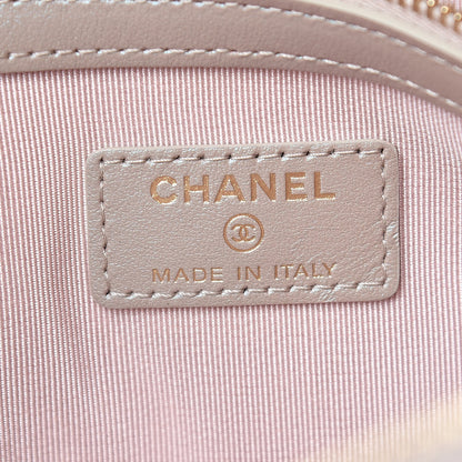 Chanel Iridescent Caviar Quilted Medium Cosmetic Case Beige 6 of 8