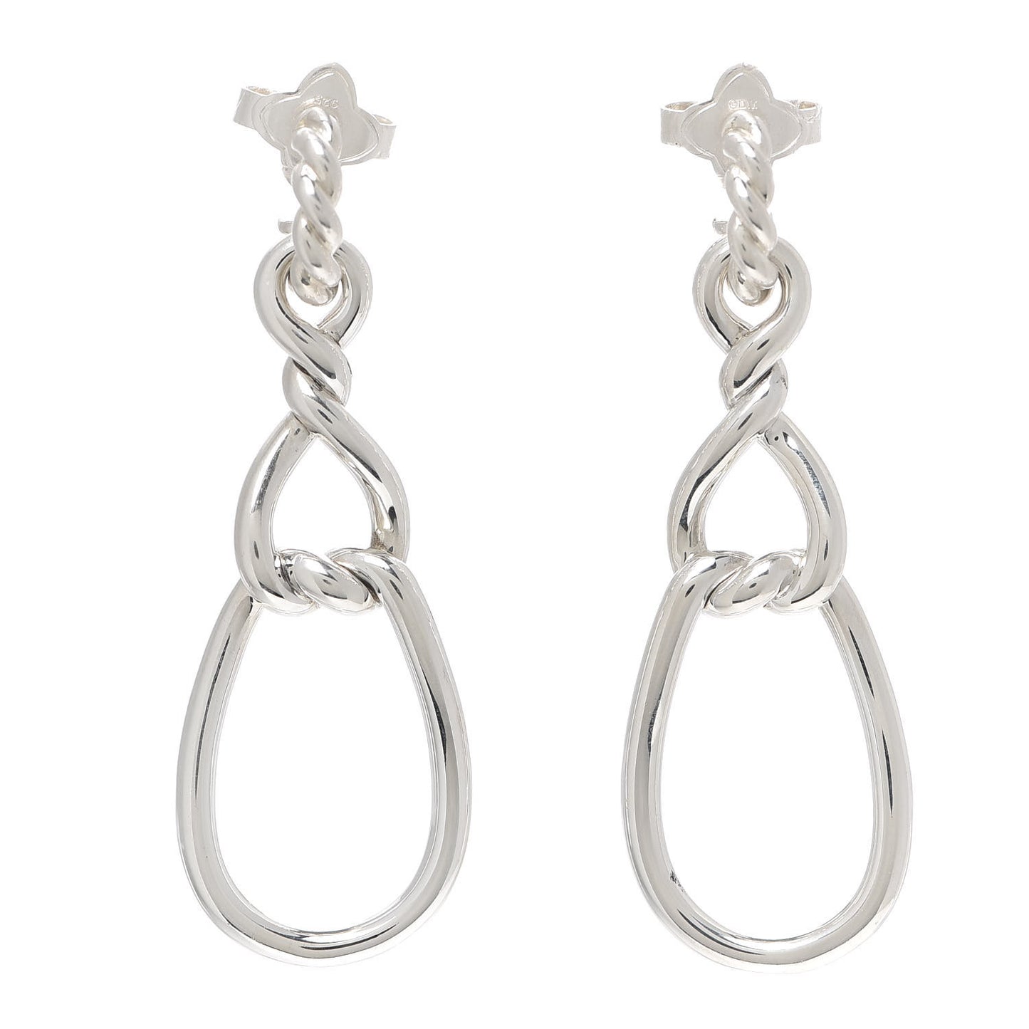 Sterling Silver Continuance Triple Drop Earrings