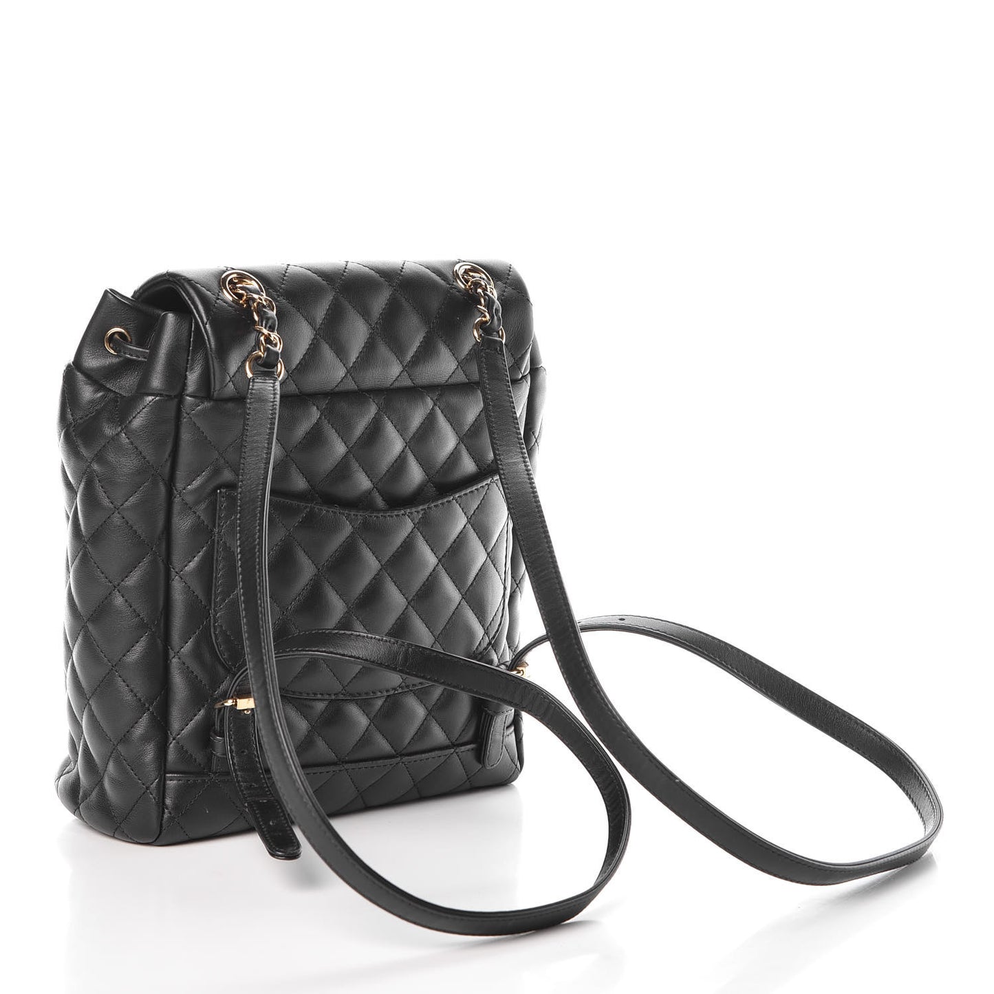 Lambskin Quilted Small Urban Spirit Backpack Black