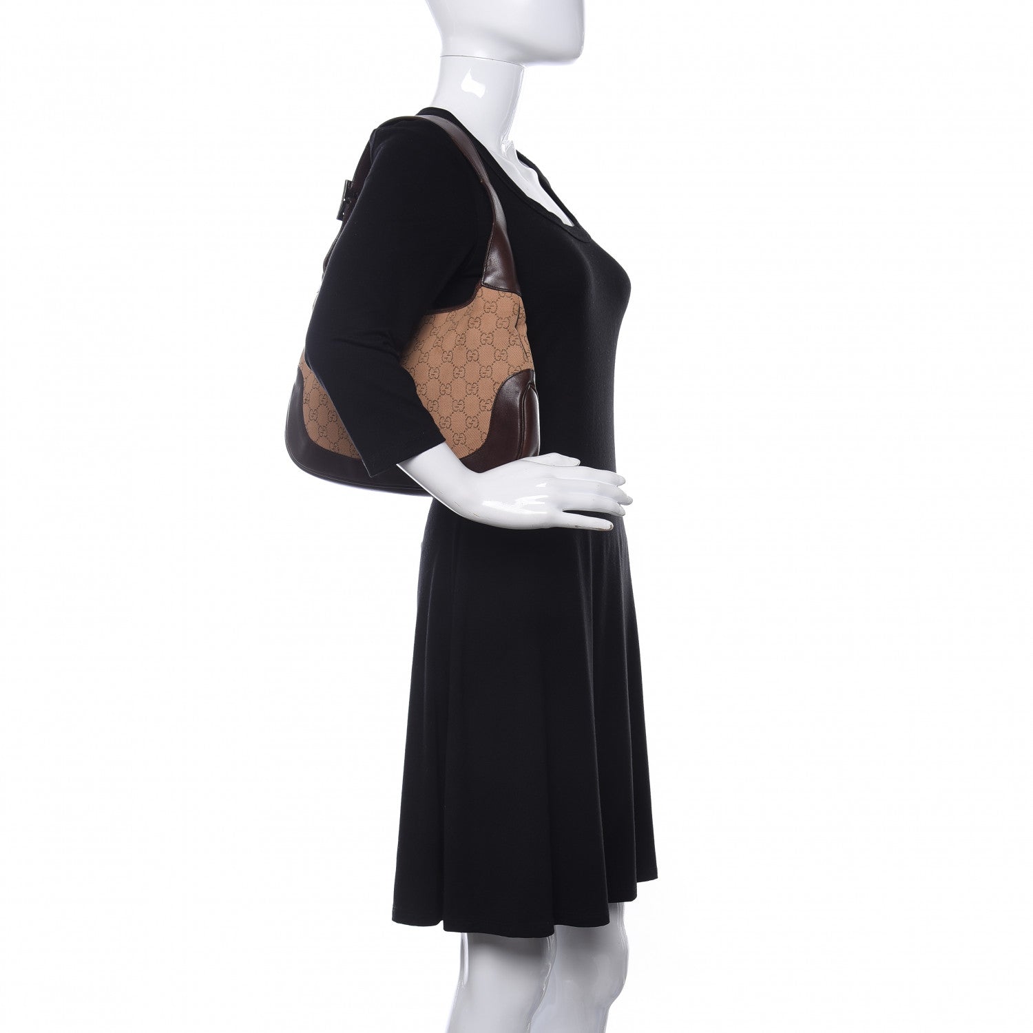 Gucci Monogram Small Jackie O Hobo Brown 2 of 16