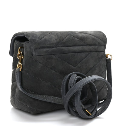 Saint Laurent Suede Toy Loulou Shoulder Bag Storm 3 of 9