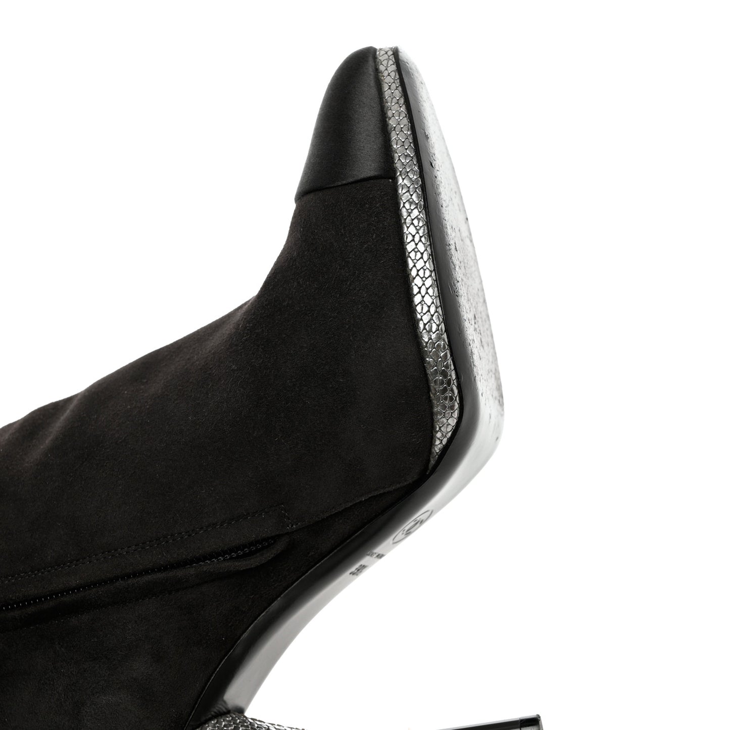 Suede Calfskin Satin Short Boots 39.5 Dark Grey