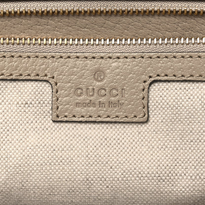 Gucci GG Supreme Monogram Textured Dollar Calfskin Web Medium Ophidia Shopping Tote Beige Mystic White Oatmeal 6 of 10