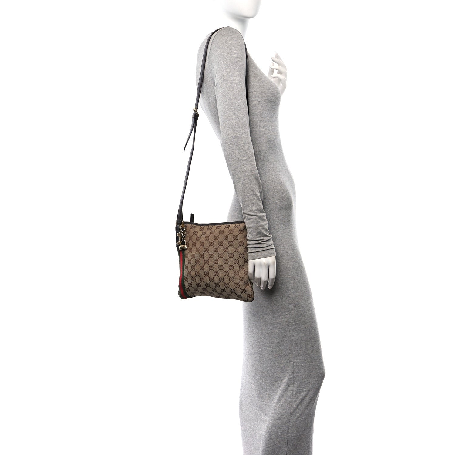Gucci Monogram Web Jolicoeur Charms Messenger Dark Brown 2 of 14