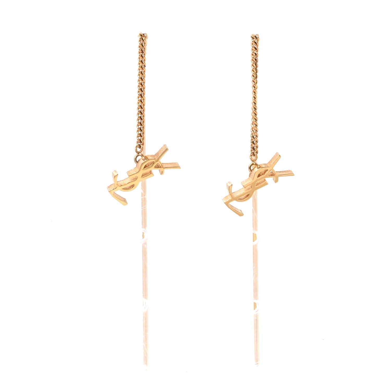 Saint Laurent Metal Opyum Threader Earrings Gold 1 of 4