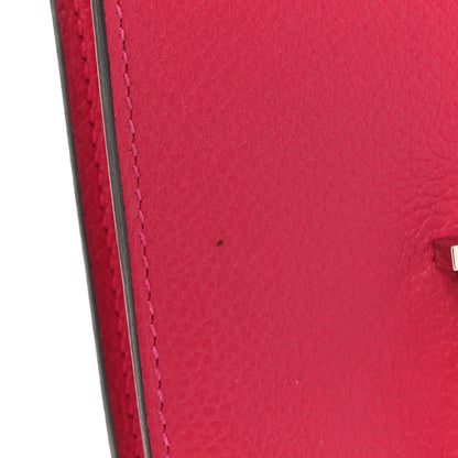 Hermes Evercolor Verso Constance Slim Wallet Framboise Rouge Sellier 10 of 12