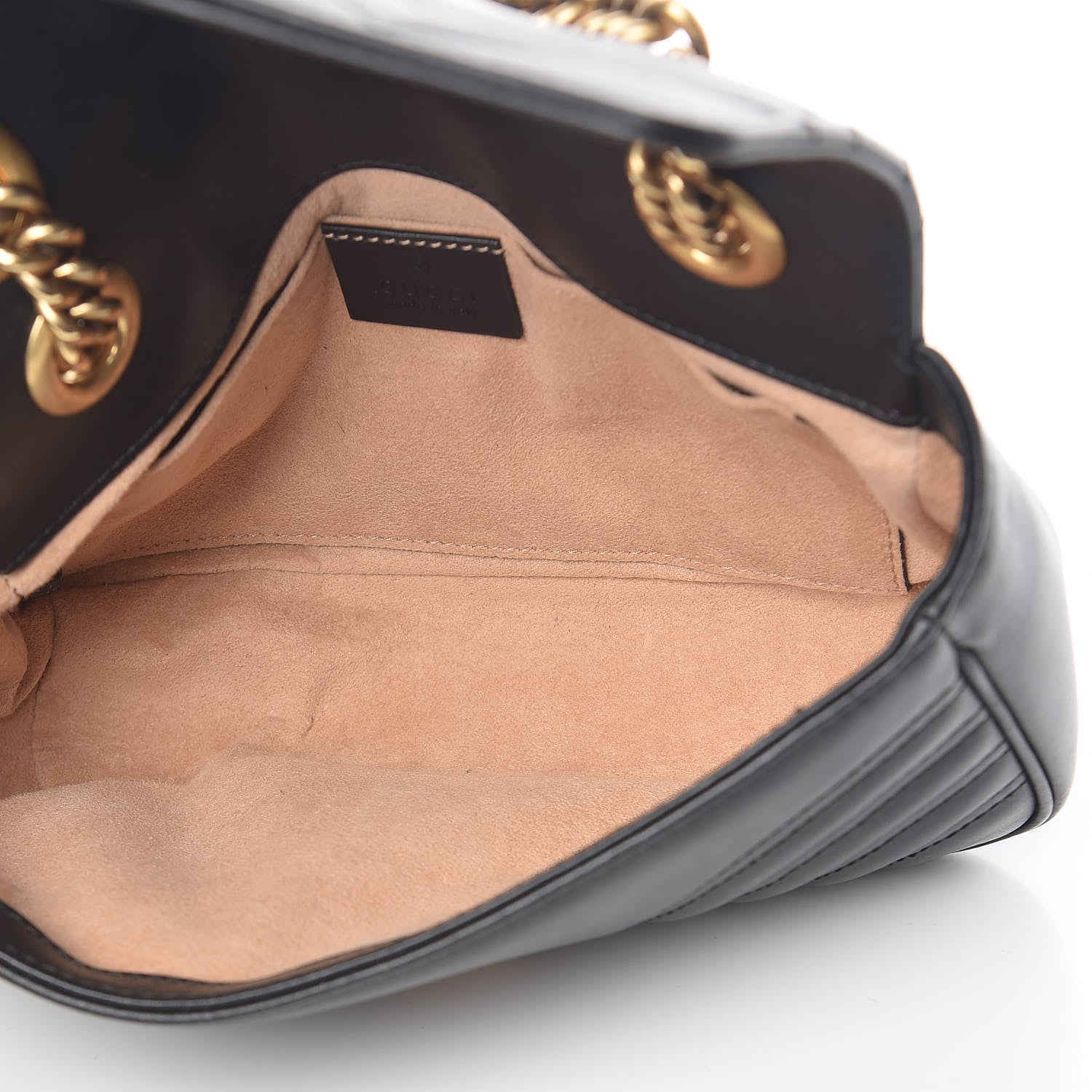 Gucci Calfskin Matelasse Mini GG Marmont Shoulder Bag Black 5 of 11
