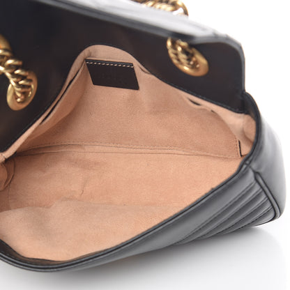 Gucci Calfskin Matelasse Mini GG Marmont Shoulder Bag Black 5 of 11