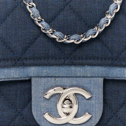 Chanel Denim Quilted Small Medallion Flap Blue 9 of 11