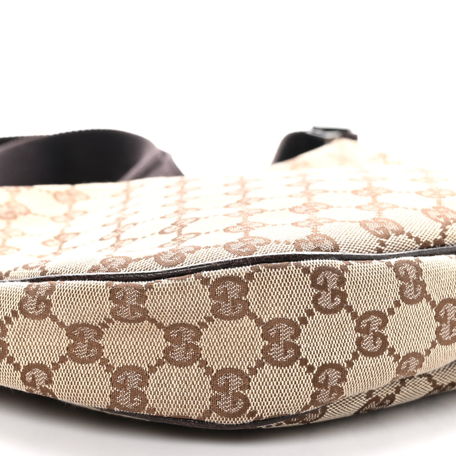 Gucci Monogram Web Medium Half Moon Hobo Dark Brown 9 of 10