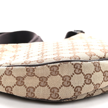 Gucci Monogram Web Medium Half Moon Hobo Dark Brown 9 of 10