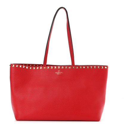 Valentino Garavani Grained Calfskin Rockstud Shoulder Tote Rouge Pur 1 of 9
