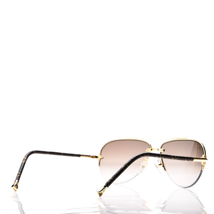 Louis Vuitton Monogram Petite Viola Pilote Aviator Sunglasses Z0571U Brown 4 of 7