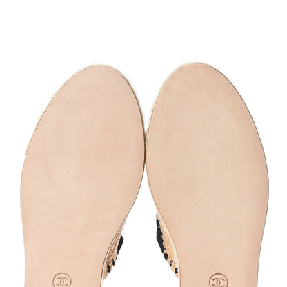 Chanel Suede Grosgrain CC Espadrille Mules 42 Black 8 of 12