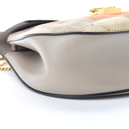 Chloe Suede Calfskin Patchwork Drew Shoulder Bag Motty Grey 9 of 15