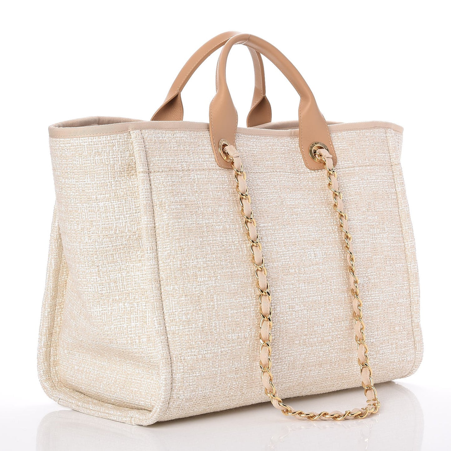 Canvas Large Deauville Tote Light Beige