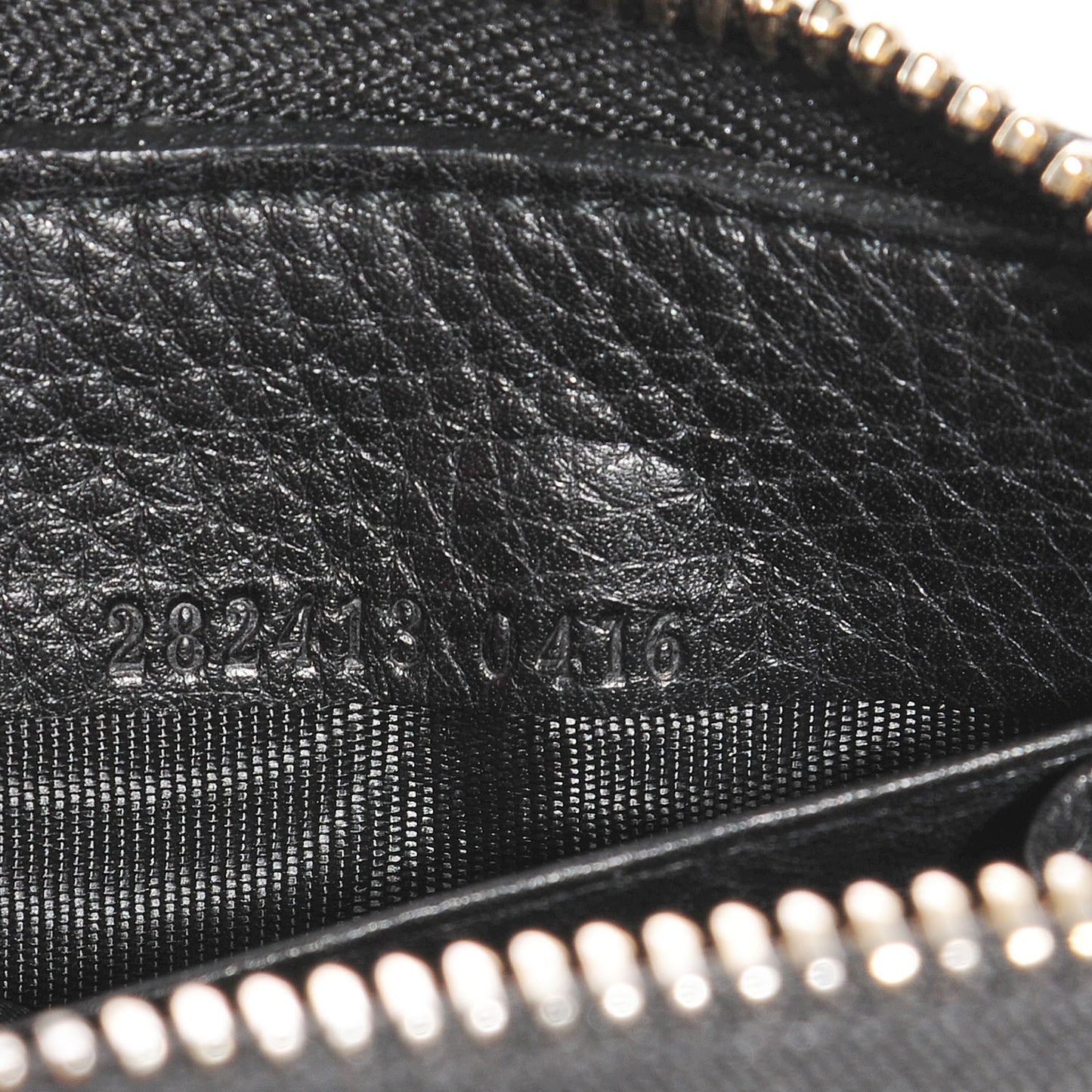 Pebbled Calfskin Soho Zip Around Wallet Black