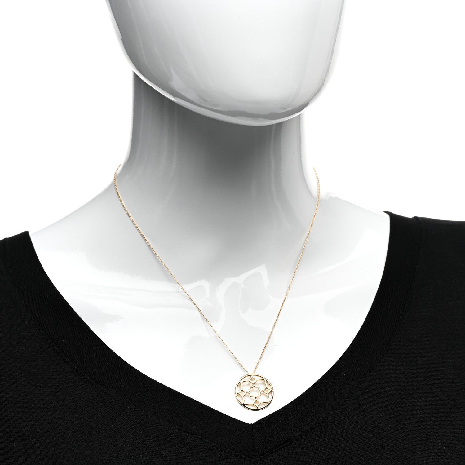 Tiffany 18K Yellow Gold Paloma Picasso Zellige Medallion Pendant Necklace 2 of 4