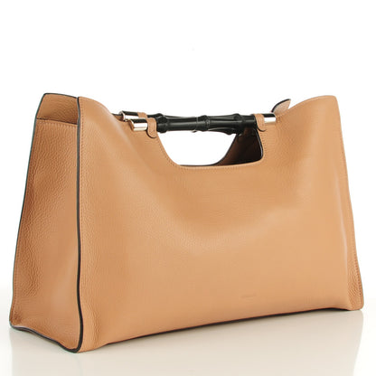 Gucci Calfskin Medium Bamboo Daily Shopper Camelia 3 of 5