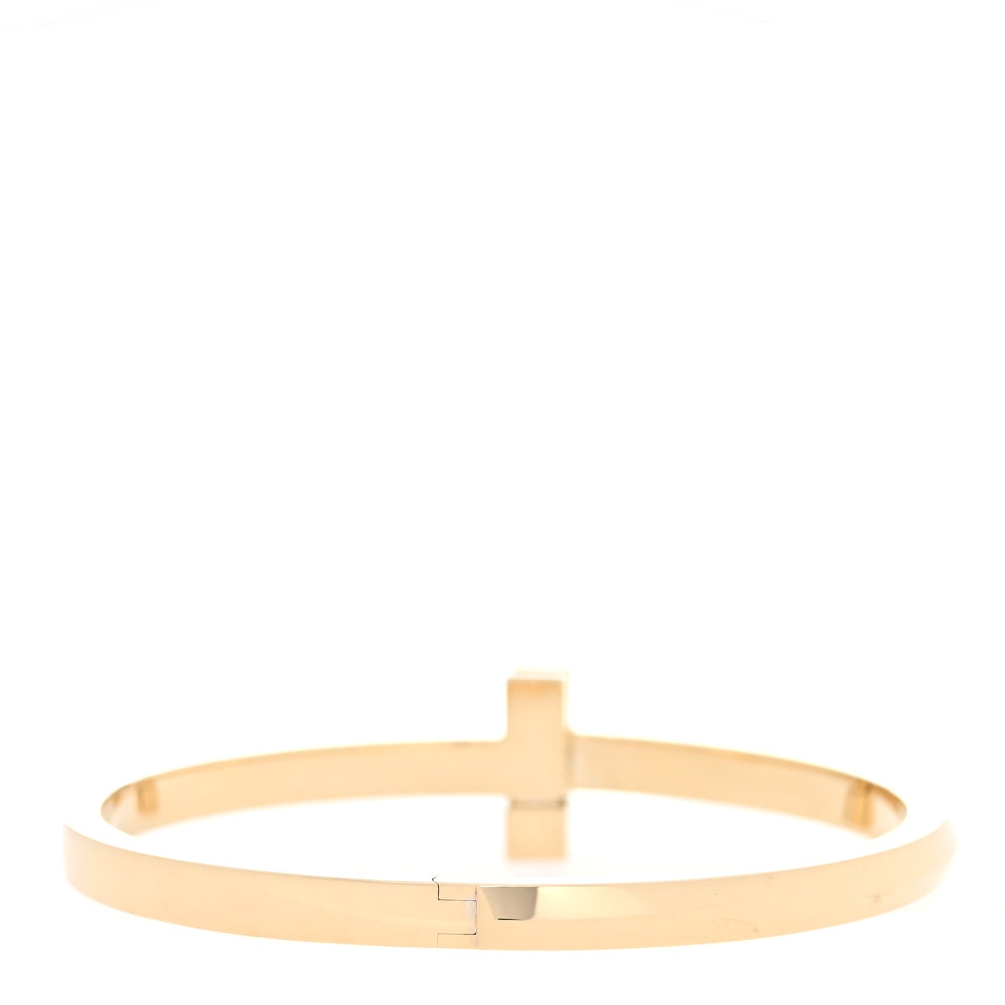 18K Yellow Gold Wide T T1 Hinged Bangle Bracelet