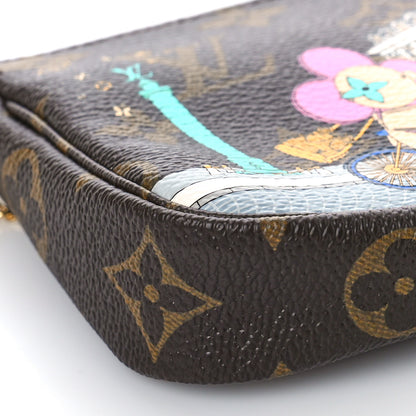 Louis Vuitton Monogram 2022 Christmas Animation Paris Mini Pochette Accessories Pink 8 of 9