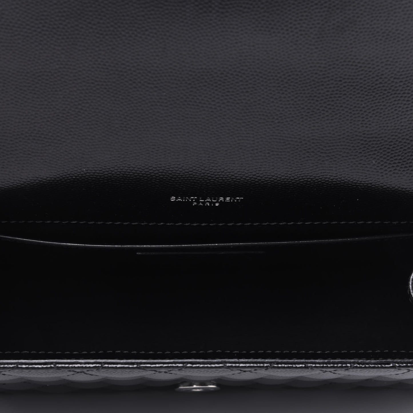 Grain De Poudre Textured Mixed Matelasse Triquilt Medium Monogram Satchel Black