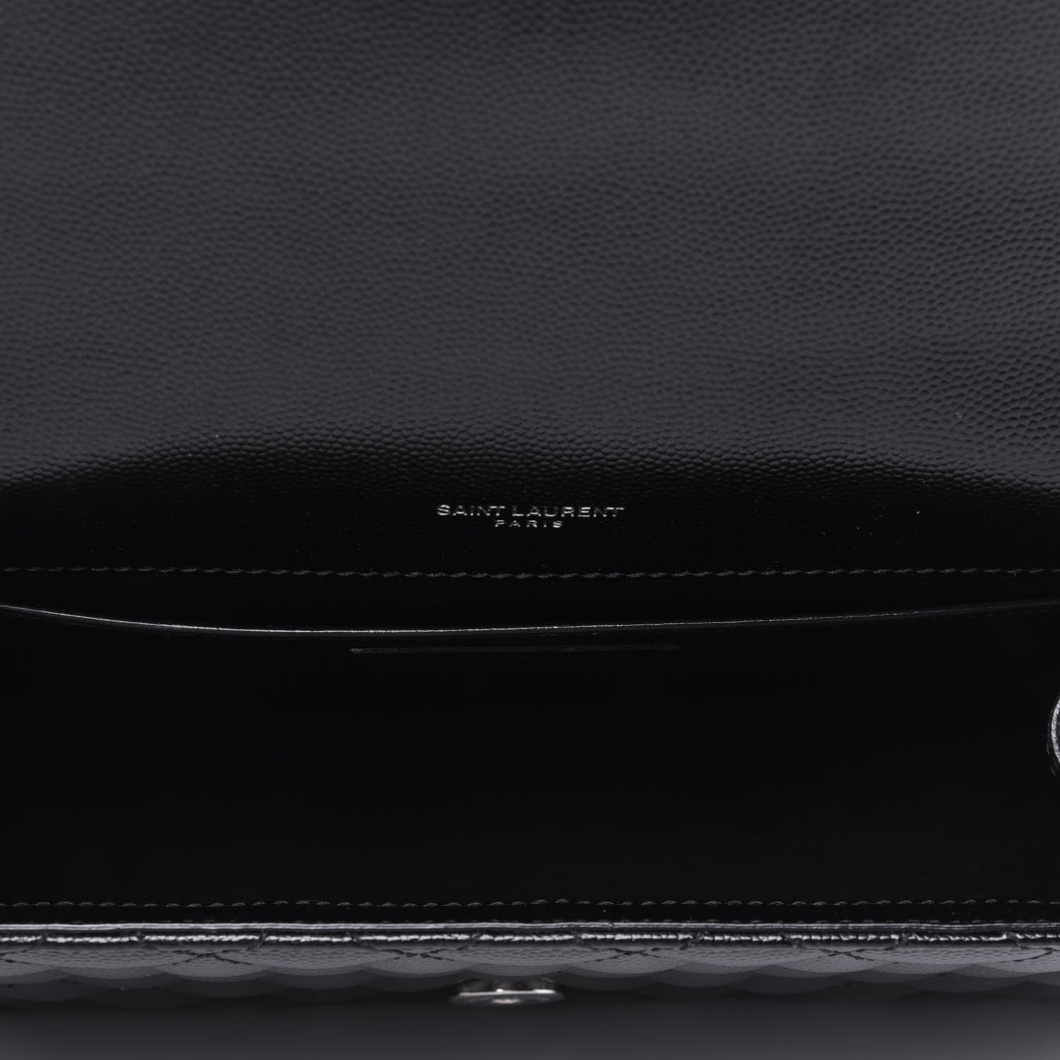 Saint Laurent Grain De Poudre Textured Mixed Matelasse Triquilt Medium Monogram Satchel Black 5 of 16