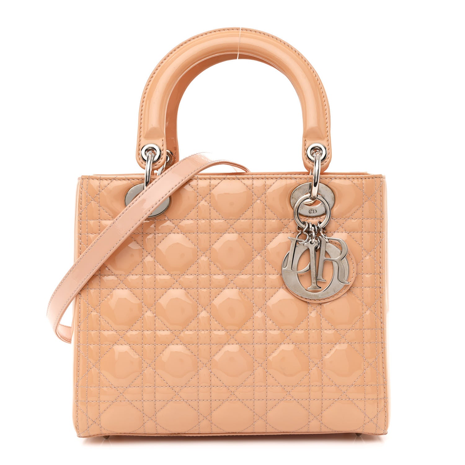 Christian Dior Patent Cannage Medium Lady Dior Rose Clair 1 of 11