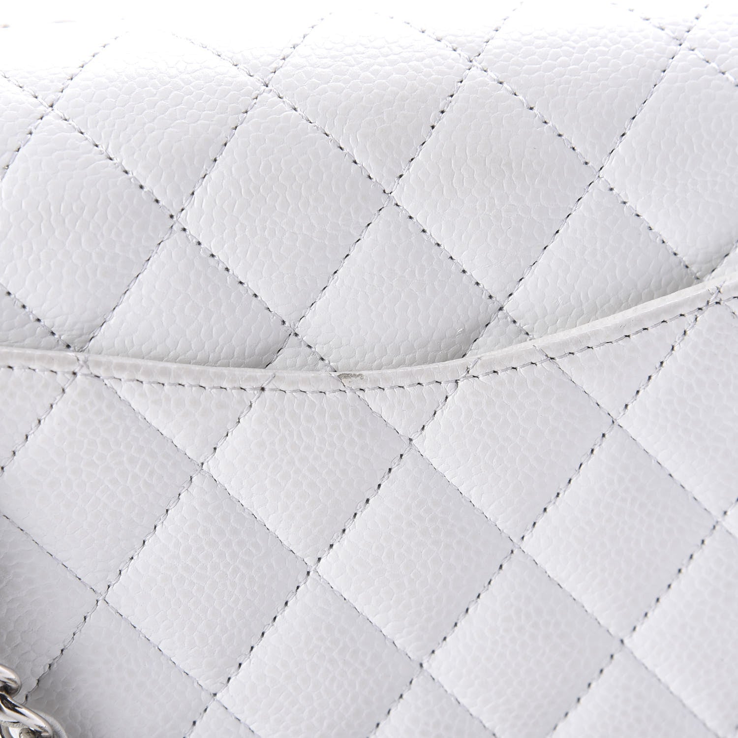 Chanel Caviar Quilted Medium Double Flap White 10 of 11