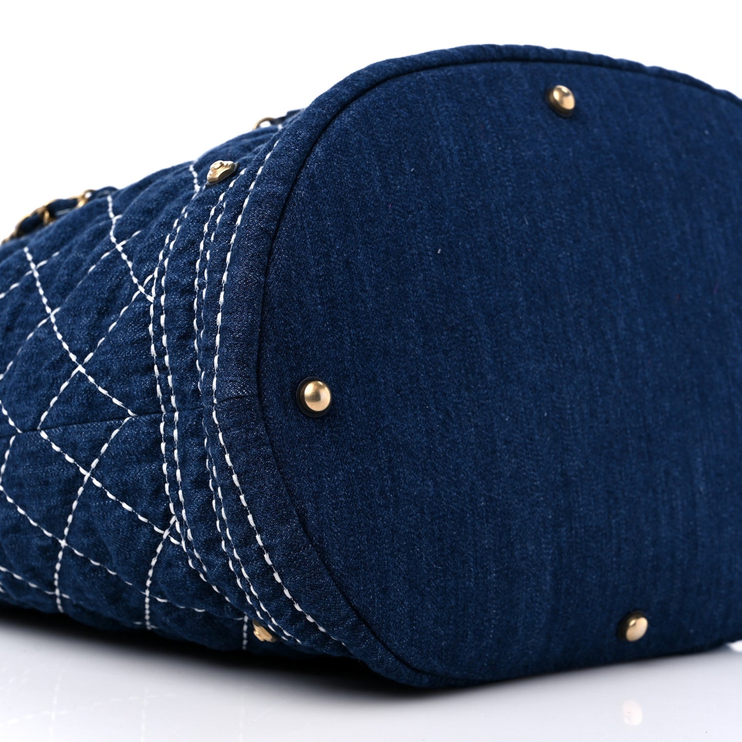 Denim Quilted CC Denim Trip Shoulder Bag Blue