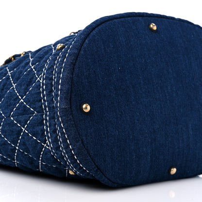 Chanel Denim Quilted CC Denim Trip Shoulder Bag Blue 8 of 9