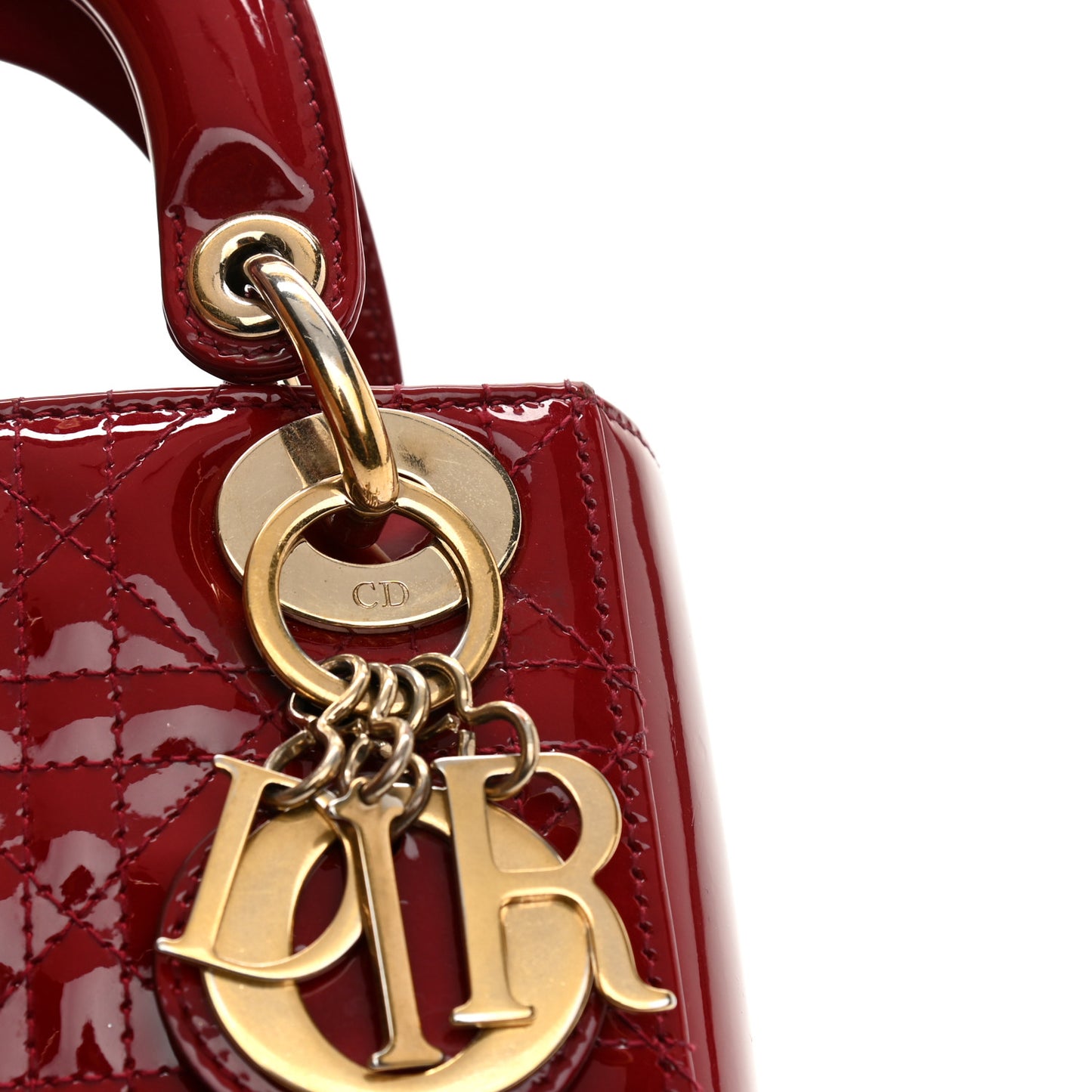 Patent Cannage Mini Lady Dior Red