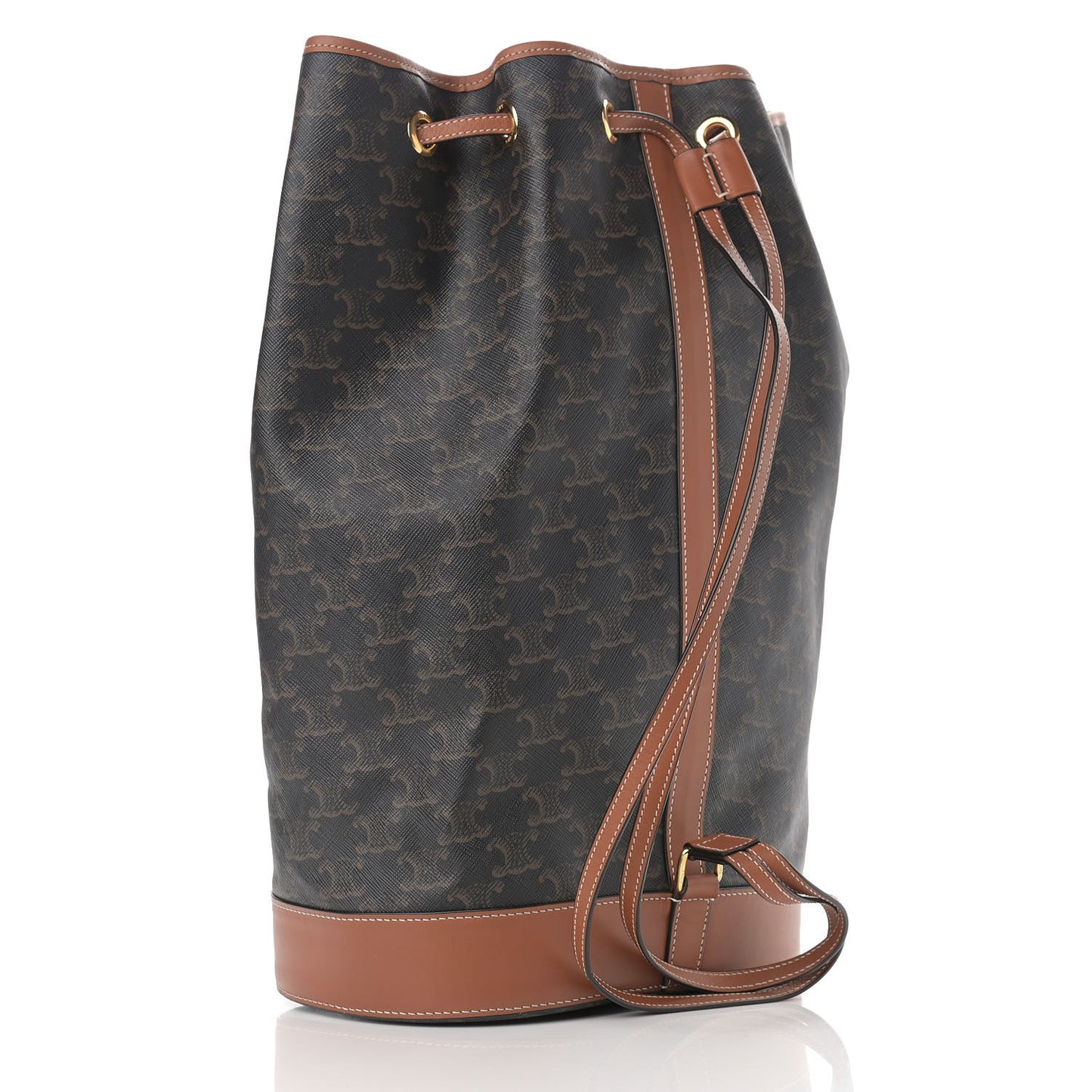 Triomphe Canvas Calfskin Medium Sailor Bag Tan