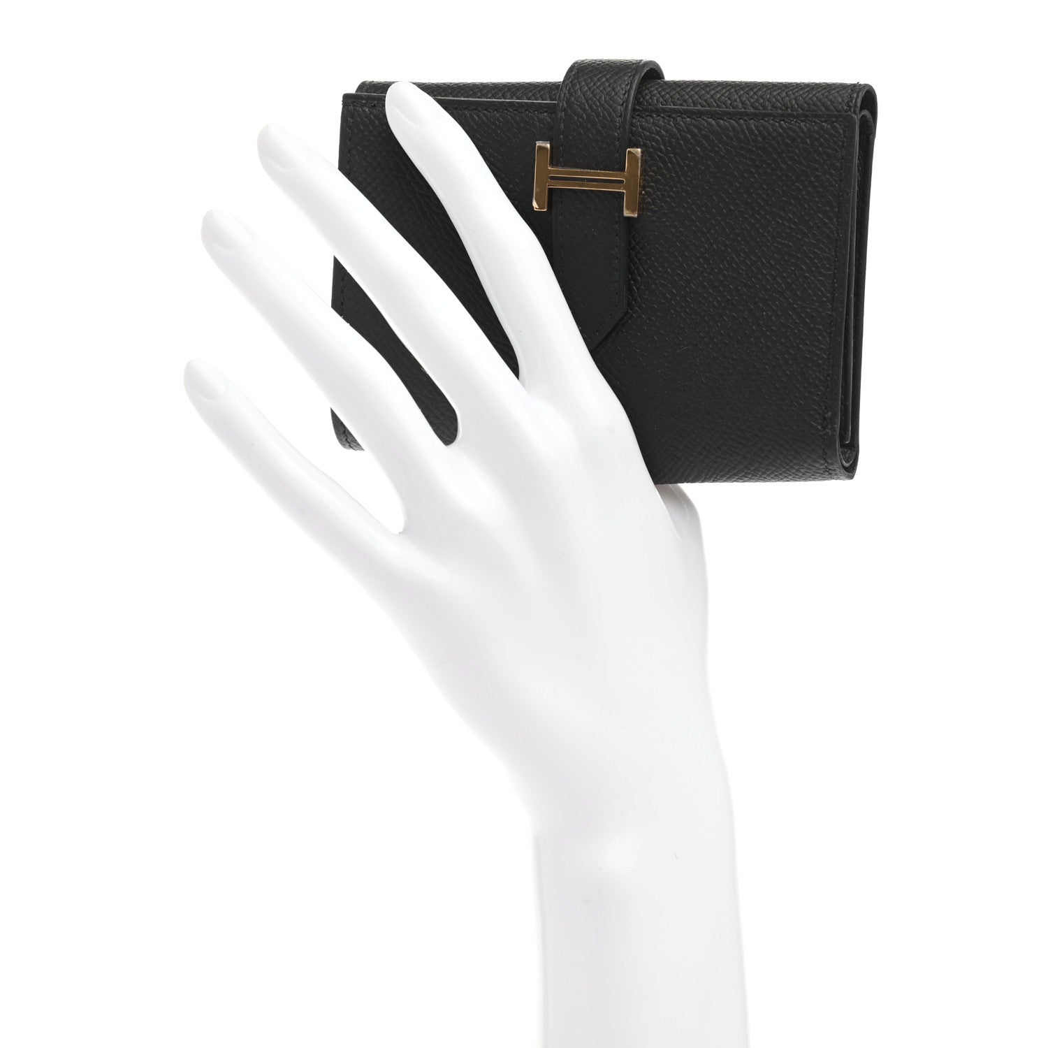 Hermes Epsom Tri-Fold Compact Bearn Wallet Black 2 of 7