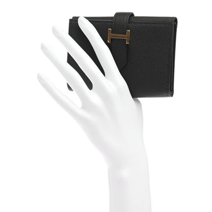 Hermes Epsom Tri-Fold Compact Bearn Wallet Black 2 of 7