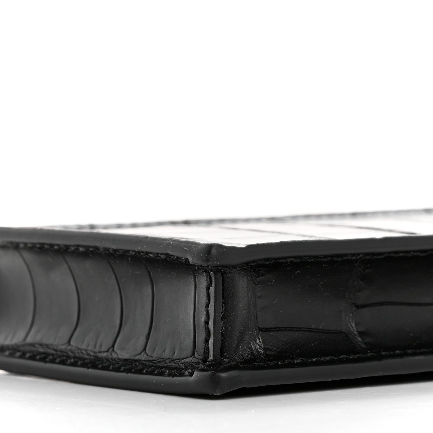 Crocodile Embossed Chain Phone Case Black