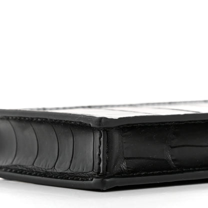 Alexander McQueen Crocodile Embossed Chain Phone Case Black 10 of 10