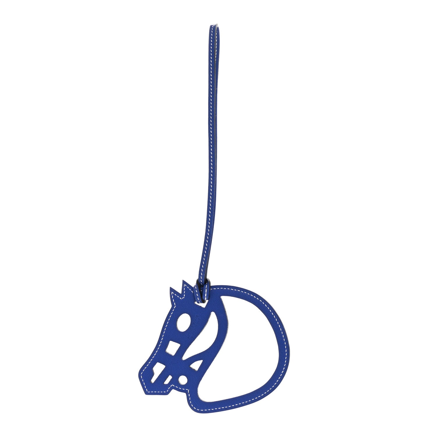 Hermes Swift Paddock Cheval Horse Bag Charm Bleu Electrique 1 of 4
