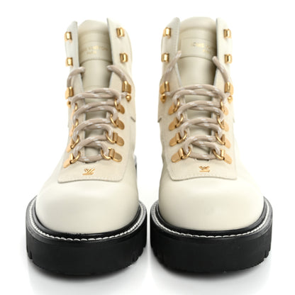 Louis Vuitton Calfskin Suede Territory Flat Ranger Boots 37.5 White 3 of 12