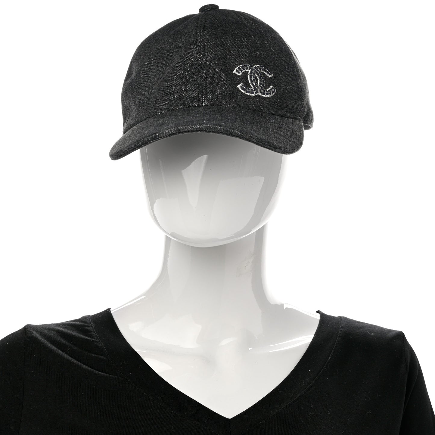 Cotton Sequin CC Cap Hat Black