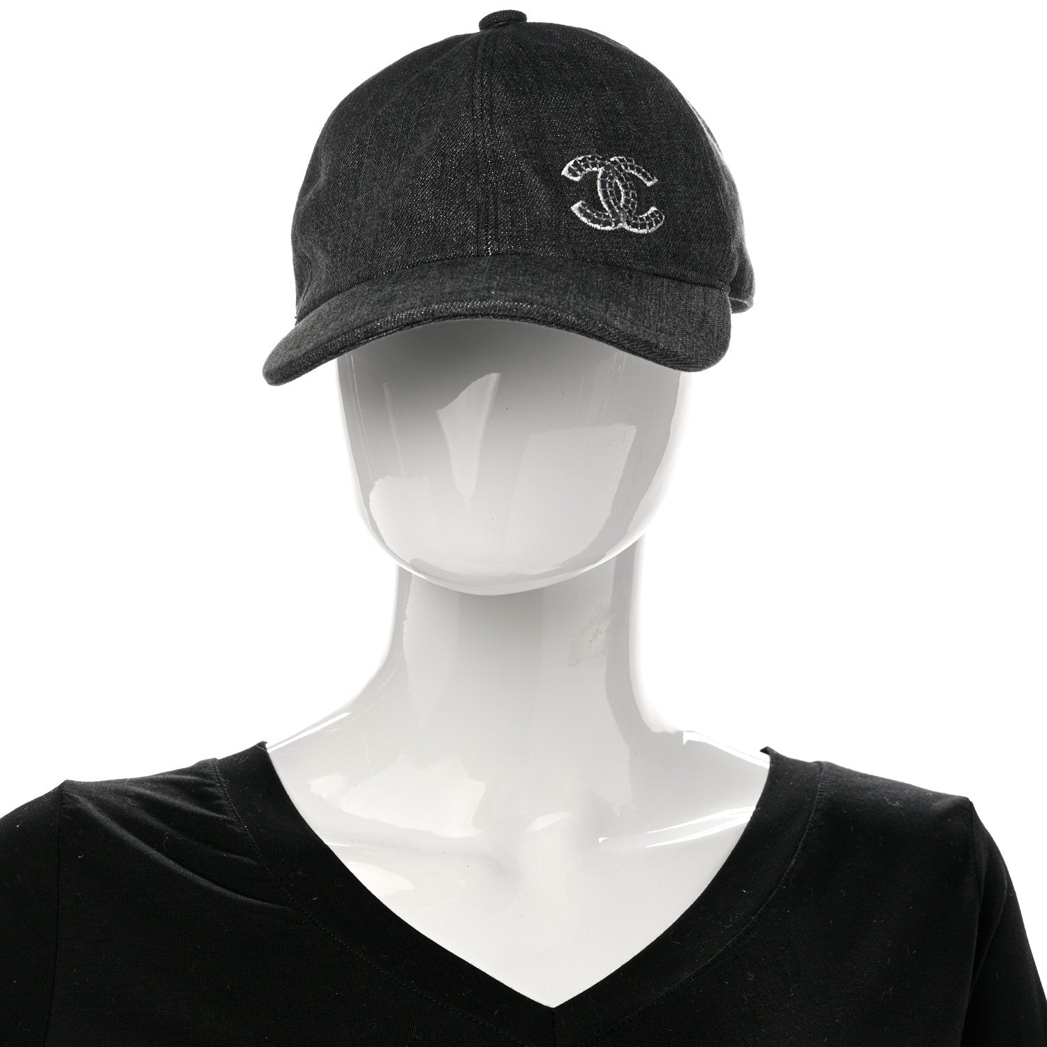 Chanel Cotton Sequin CC Cap Hat Black 2 of 8