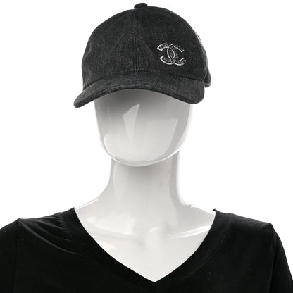 Chanel Cotton Sequin CC Cap Hat Black 2 of 8