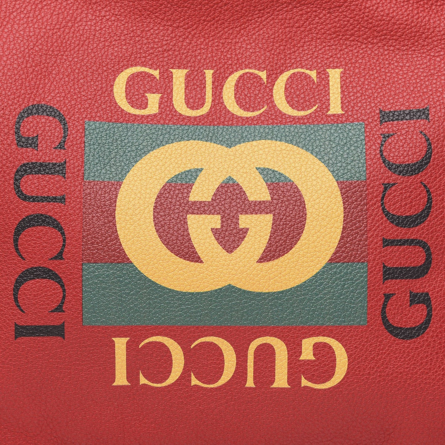 Pebbled Calfskin Medium Logo Portfolio Clutch Hibiscus Red