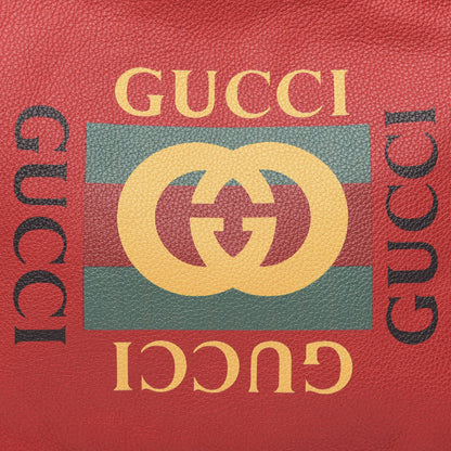 Gucci Pebbled Calfskin Medium Logo Portfolio Clutch Hibiscus Red 8 of 10