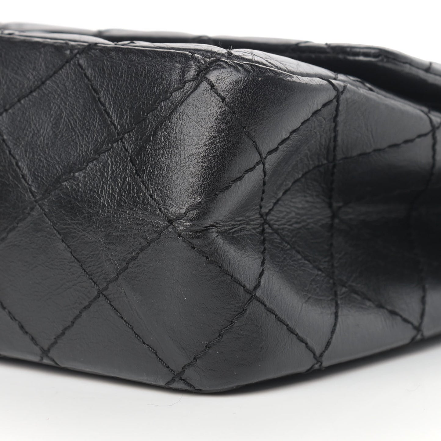 Aged Calfskin Quilted 2.55 Reissue 227 Flap Black