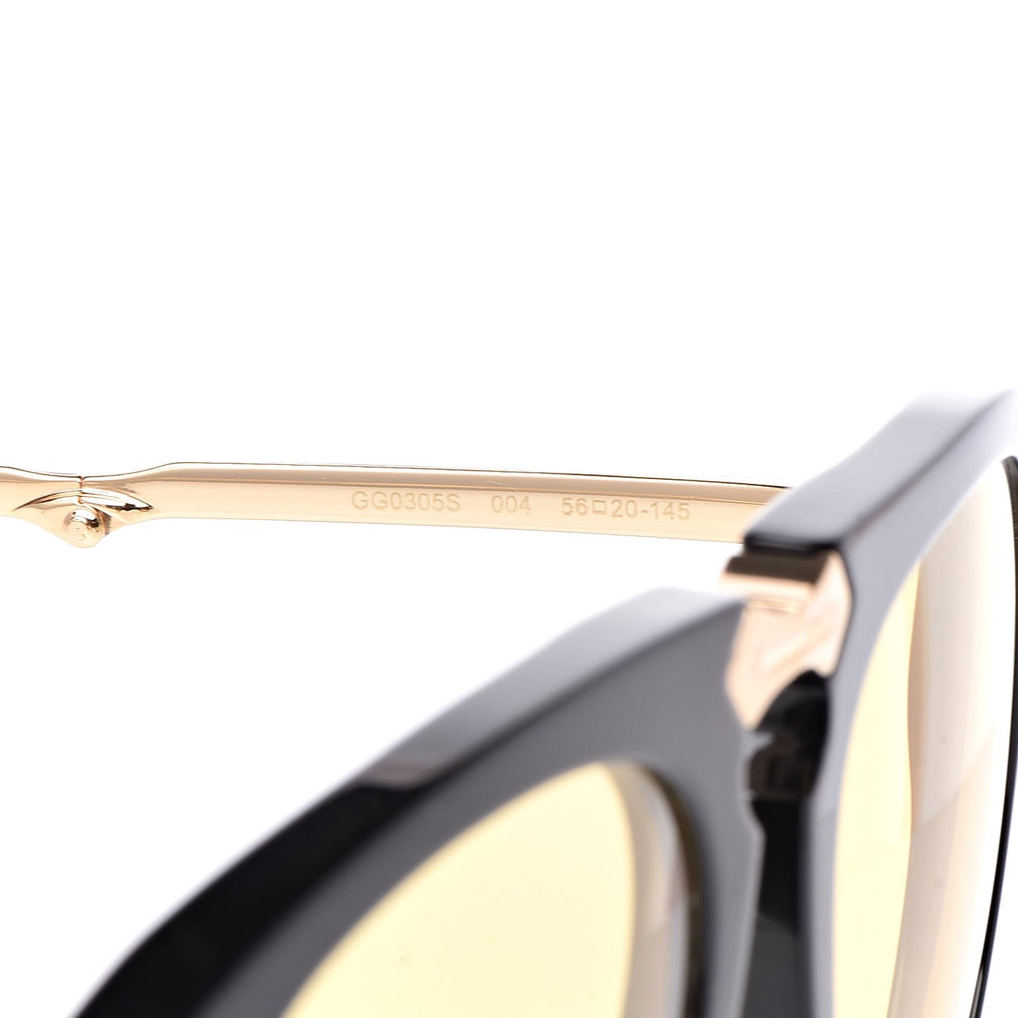 Folding Aviator Sunglasses GG0305S Black Gold